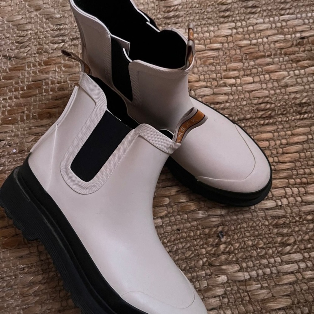 ILSE Jacobson Rubber Boots Size 39 Chelsea rain Milk creme white cream
